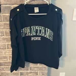 Snap sleeve VS PINK MSU L sweatshirt